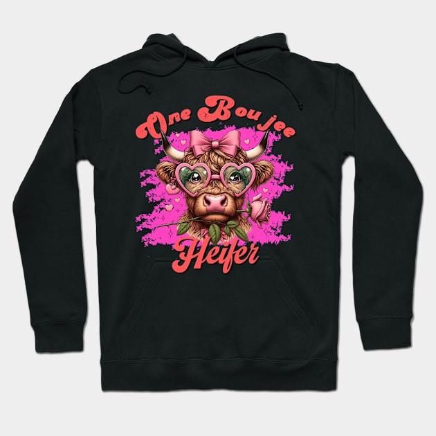 One Boujee Heifer Highland Cow Hoodie by zsay